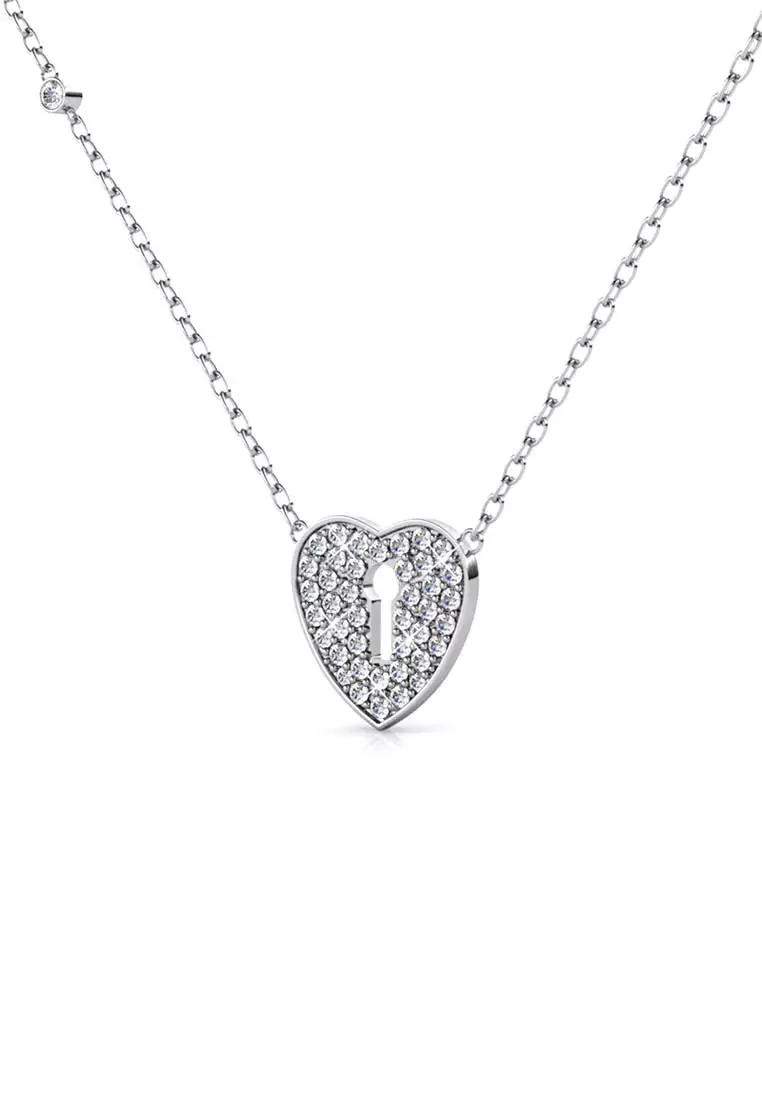 Buy Her Jewellery Her Jewellery Heart Lock Pendant White Gold