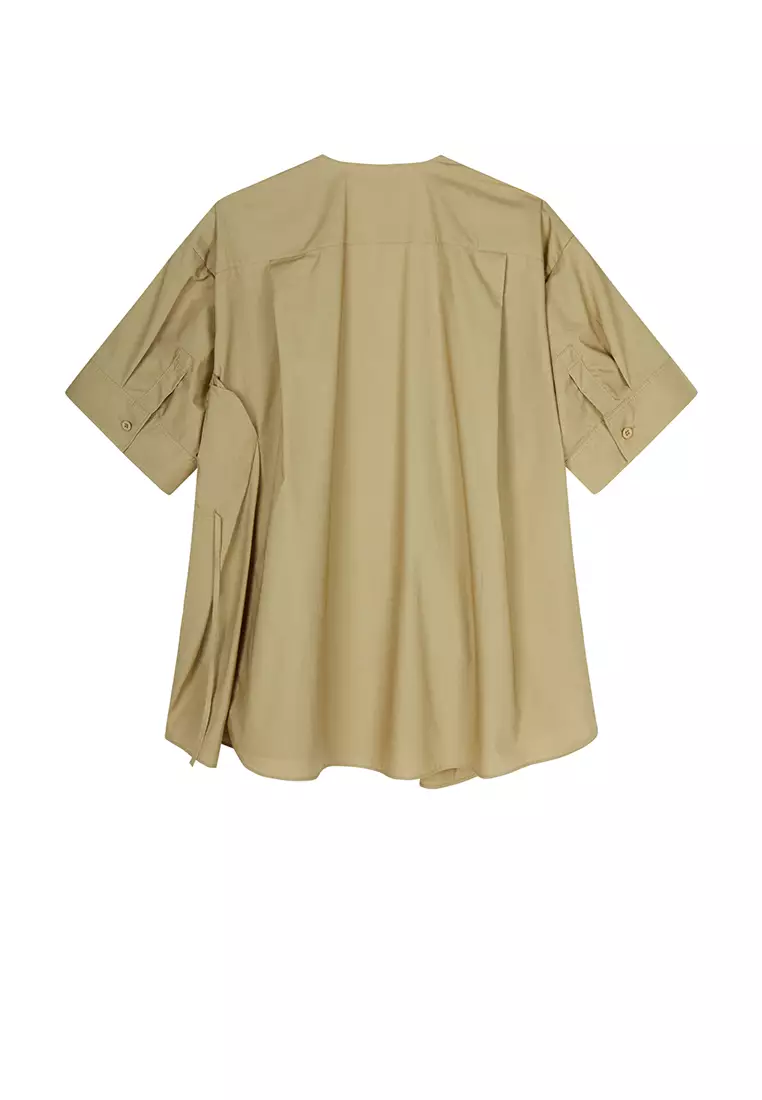 100% Cotton 3D Pattern Oversized Short-Sleeve Shirt