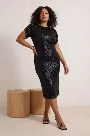 sequin dress singapore Elsa Sequin Dress in Black