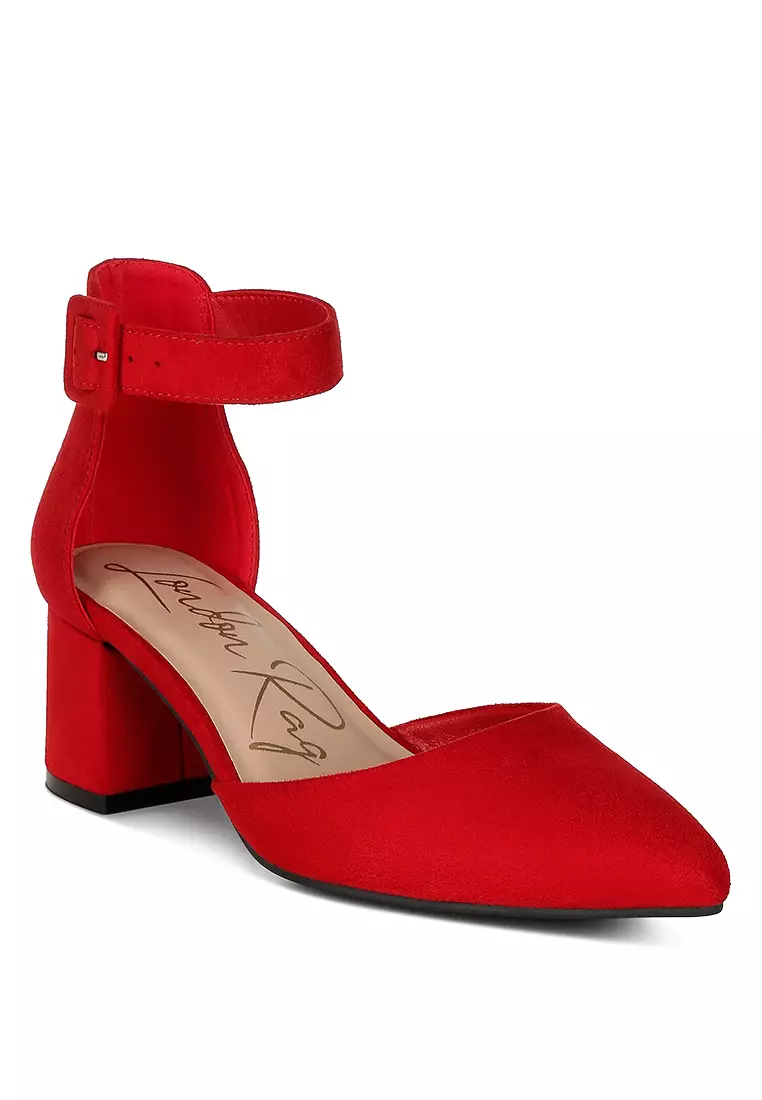 Mid Heeled Casual Sandals in Red