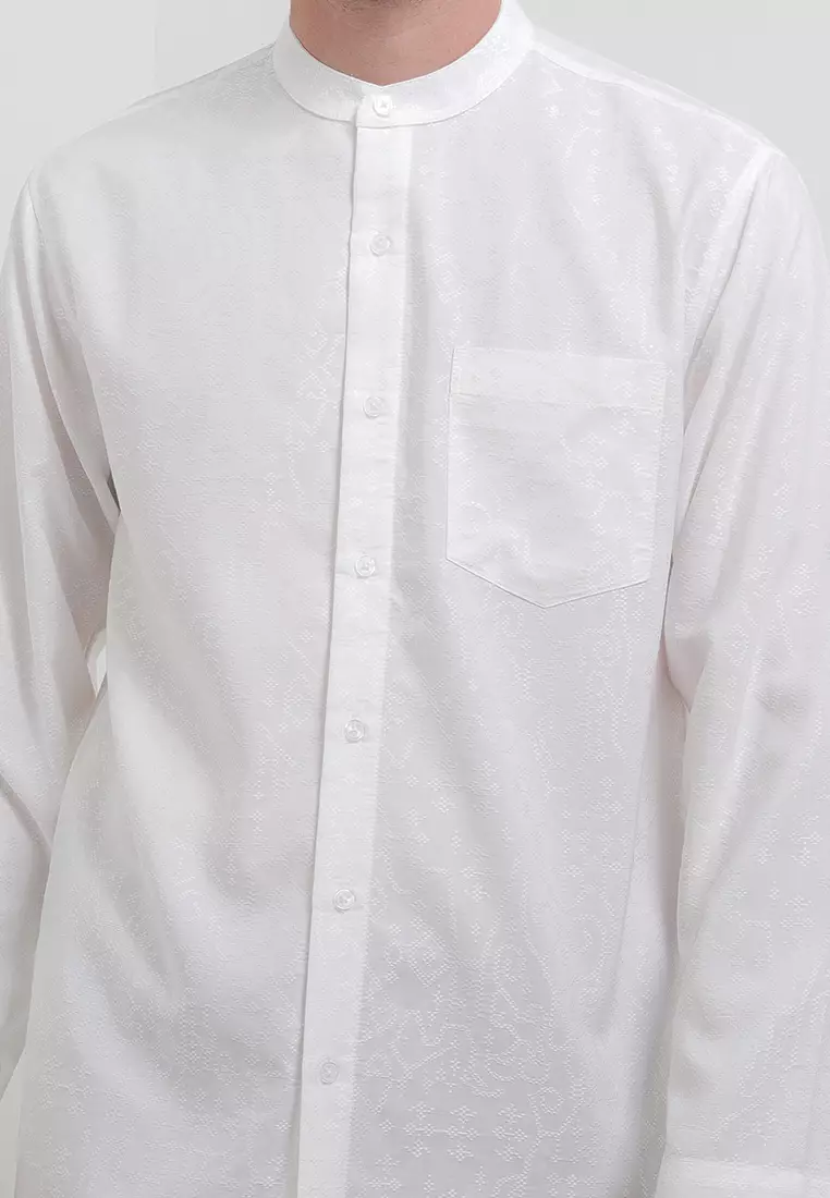 Padma Nara Putih Lengan Panjang Baju Koko