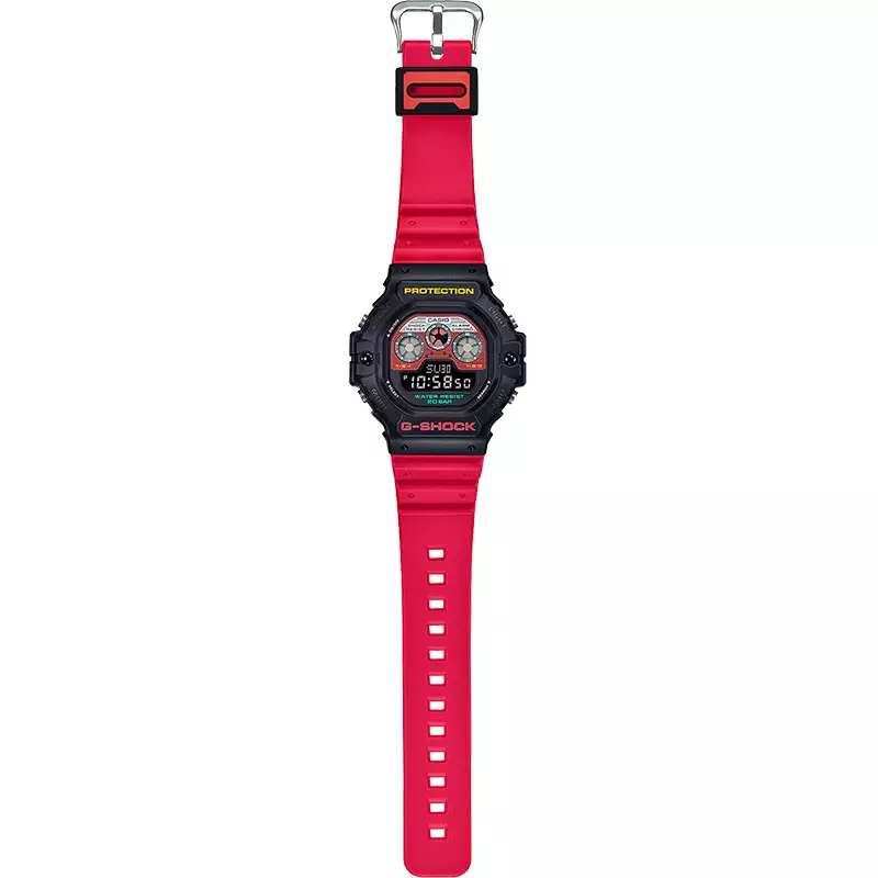 Jam Tangan Pria Casio G-Shock DW-5900MT-1A4DR Mix Tape Series Digital Dial Red Resin Band