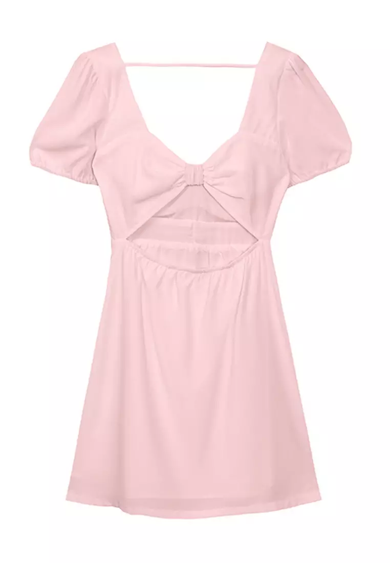 Open Back Twist Padded Mini Dress