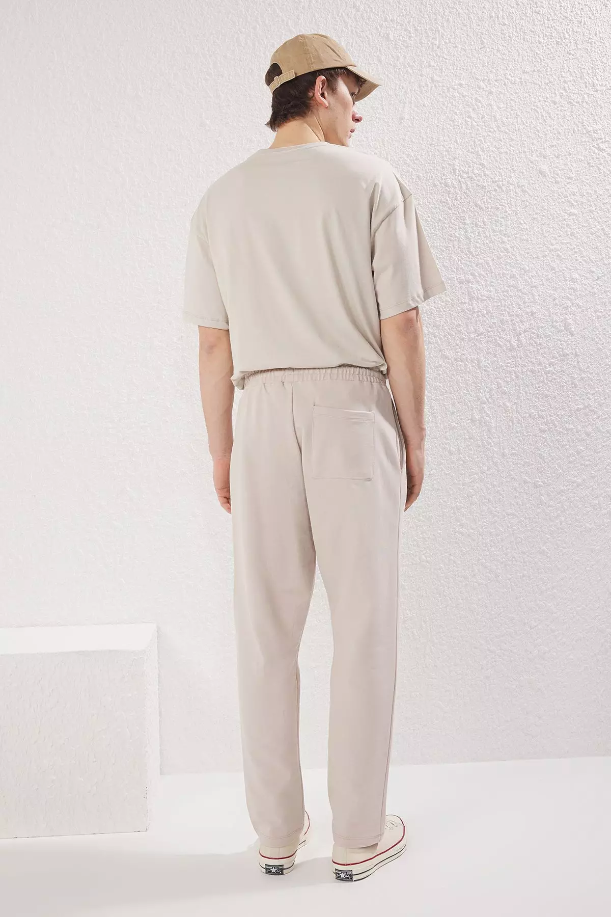 Stone 3-Piece Oversize/Wide Cut T-Shirt, Sweatpants, Shorts 100% Cotton Tracksuit Set TMNSS25EM00001