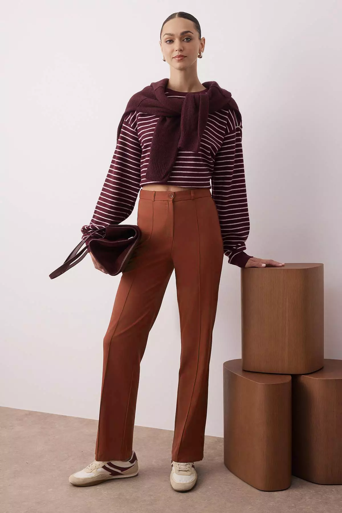 High Waist Straight Cut Trousers