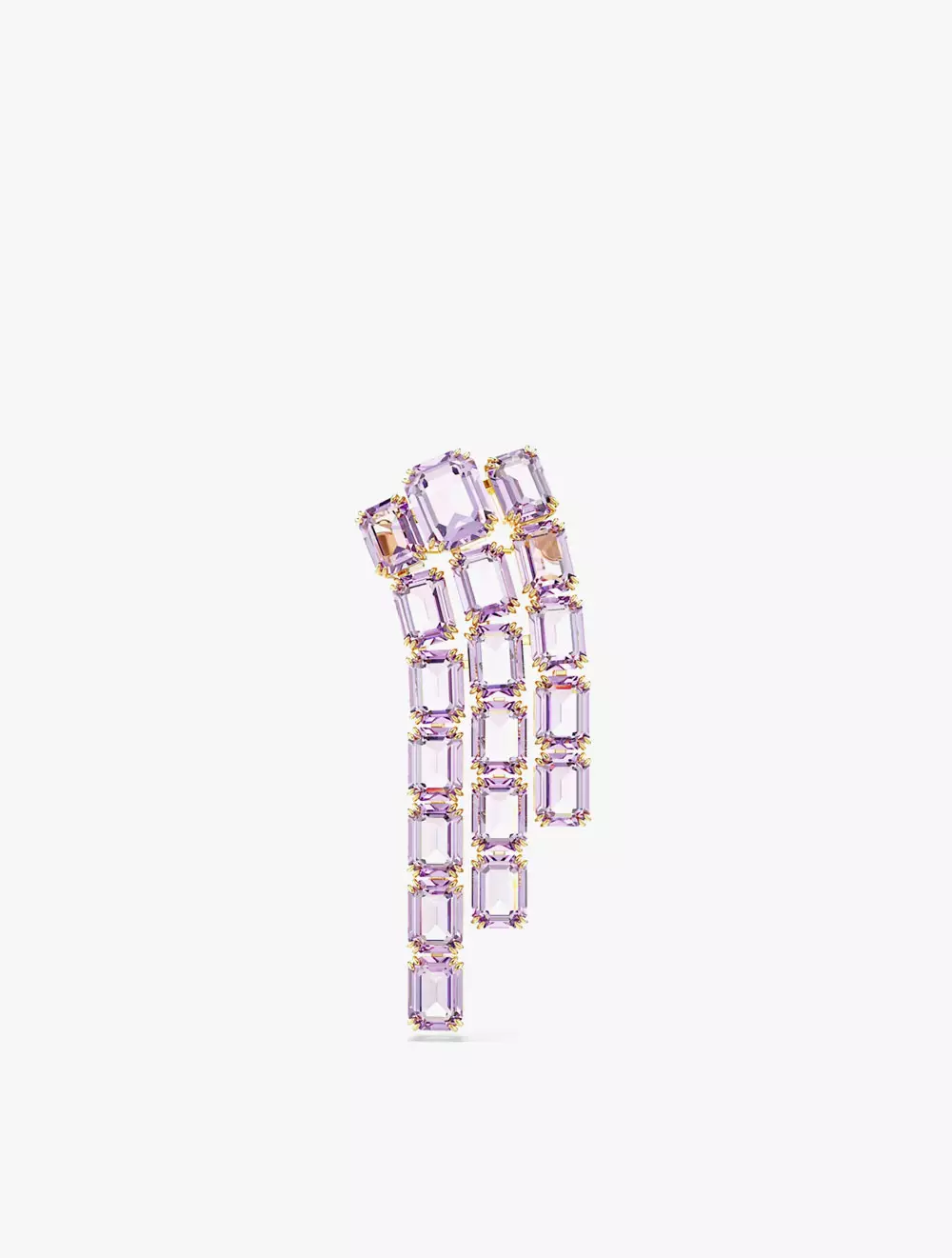 Millenia Brooch, Octagon Cut, Purple, Gold-Tone Plated - Purple