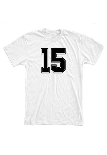 MRL Prints white Number Shirt 15 T-Shirt Customized Jersey B0AC0AA7F91625GS_1