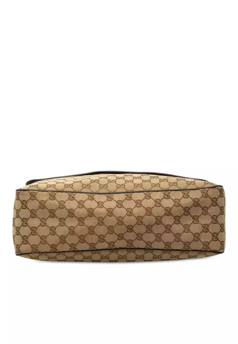 Pre-Loved Gucci Gg Canvas Web Flap Messenger Bag