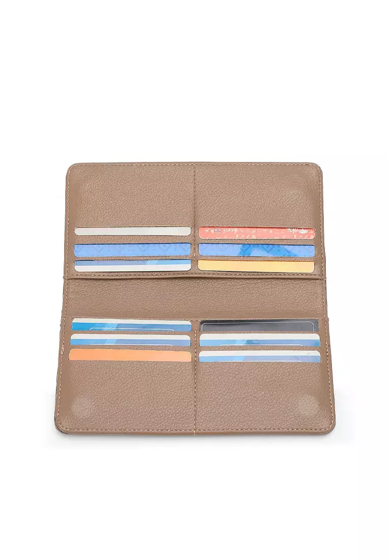 2 In 1 Long Purser with Coin Purse - Khaki