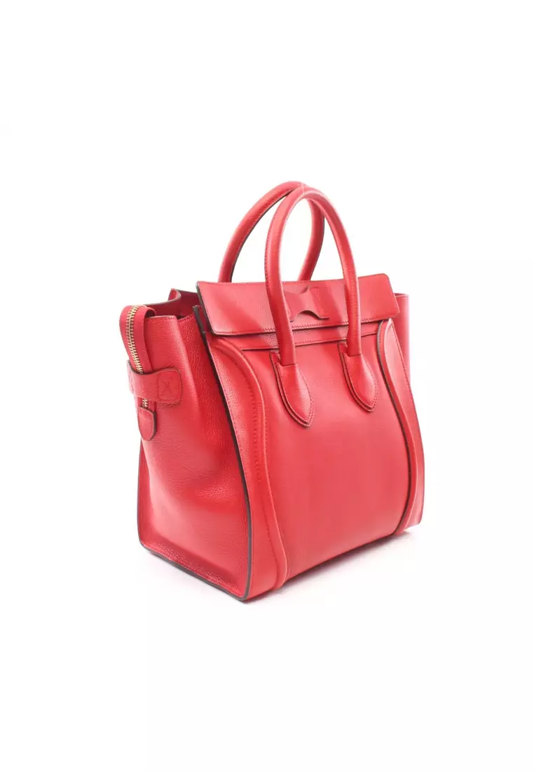 Celine mini luggage sale red