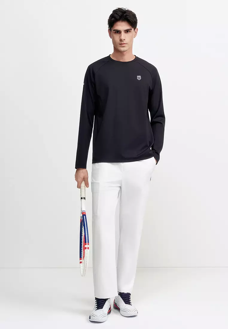 男裝 K-SWISS LOGO 內層磨毛長袖T裇