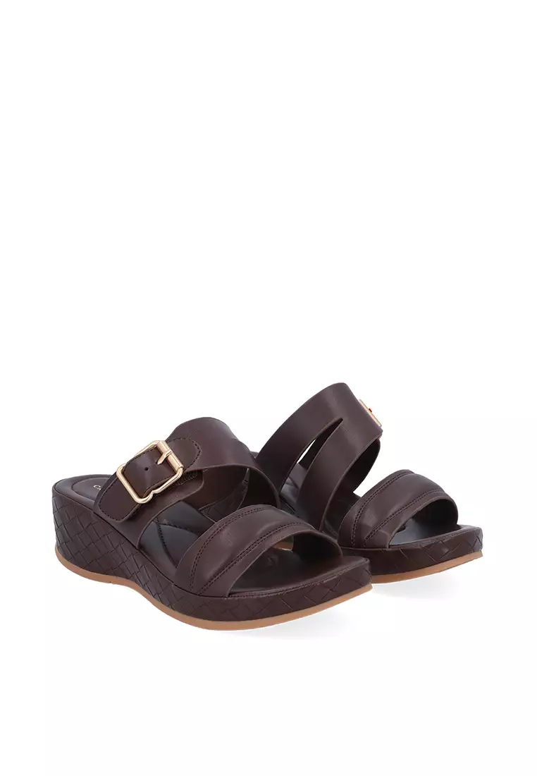 Dark Brown Rachel Double Strap Sandals