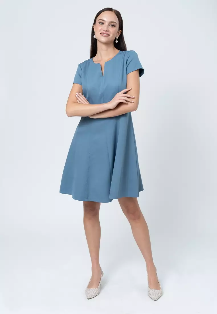 Mirren A-line Dress With V Cut