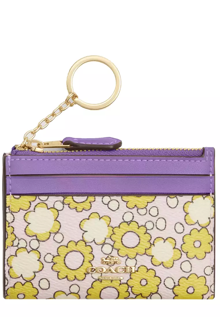 Mini Skinny Id Case With Floral Print - Lilac Multi CBL74
