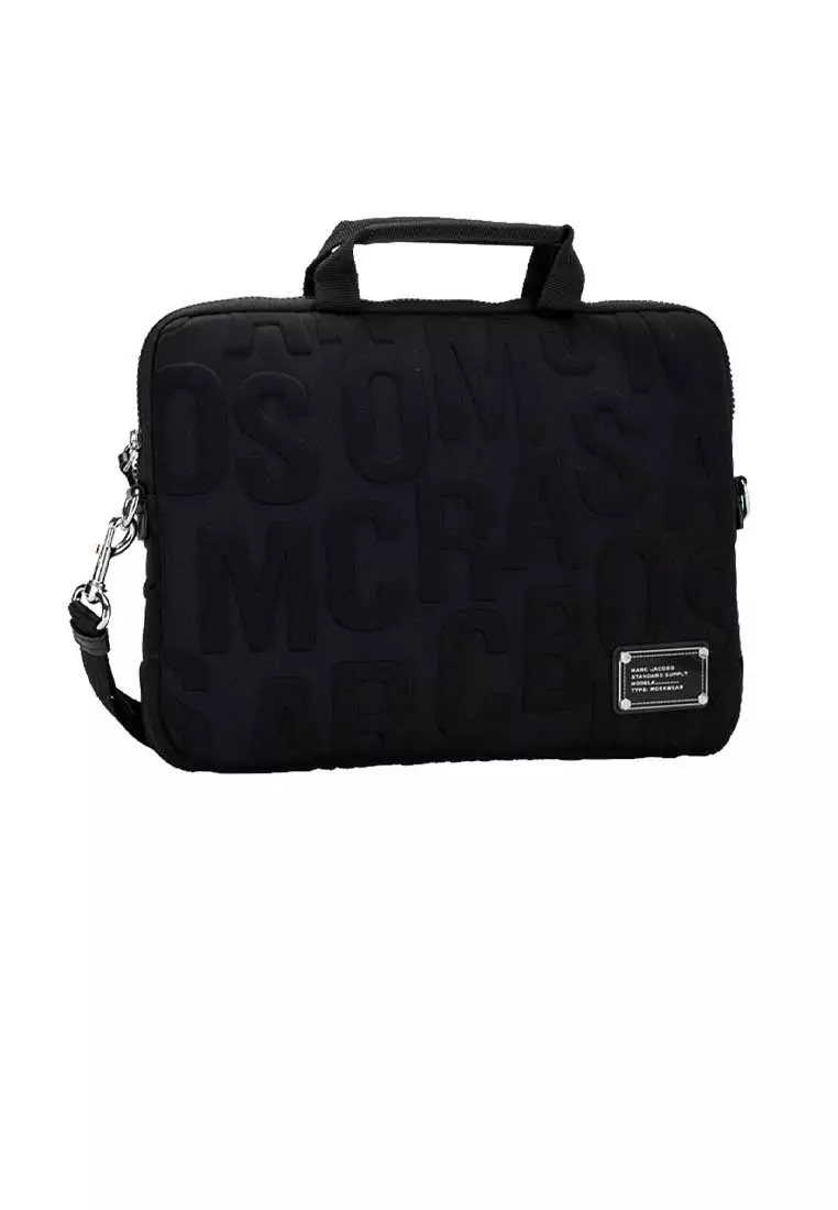 Nylon Logo Quilted 13 in Laptop Bag Black 4S4SCP001S02