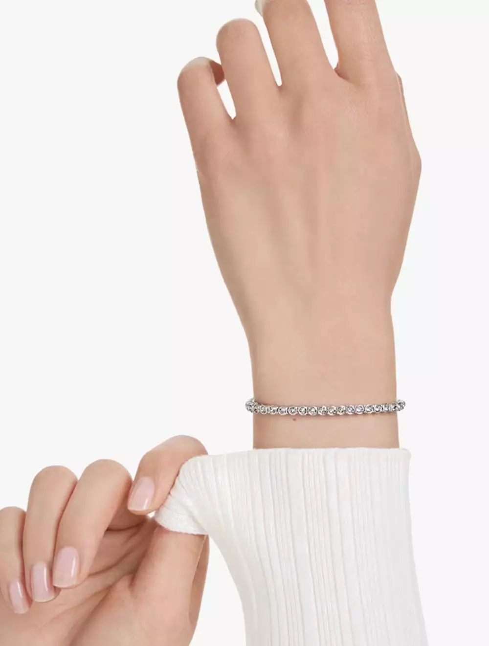 Imber Emily Tennis bracelet, Round cut, Black, Rhodium plated