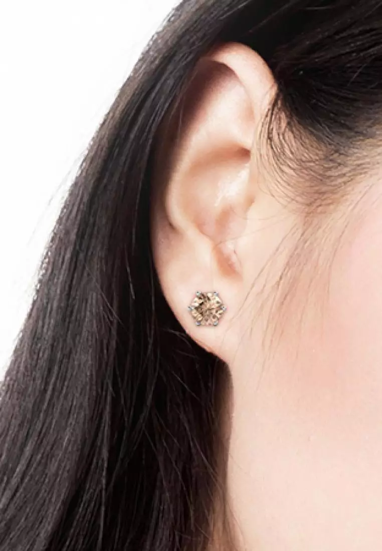 Galaxy Stone Earring Silk WG - Anting Crystal by Her Jewellery