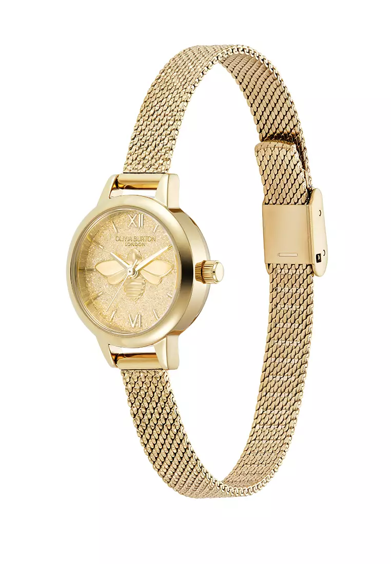 Olivia Burton Mini Bee Tonal Glitter Dial GP Mesh 23mm - 24000230