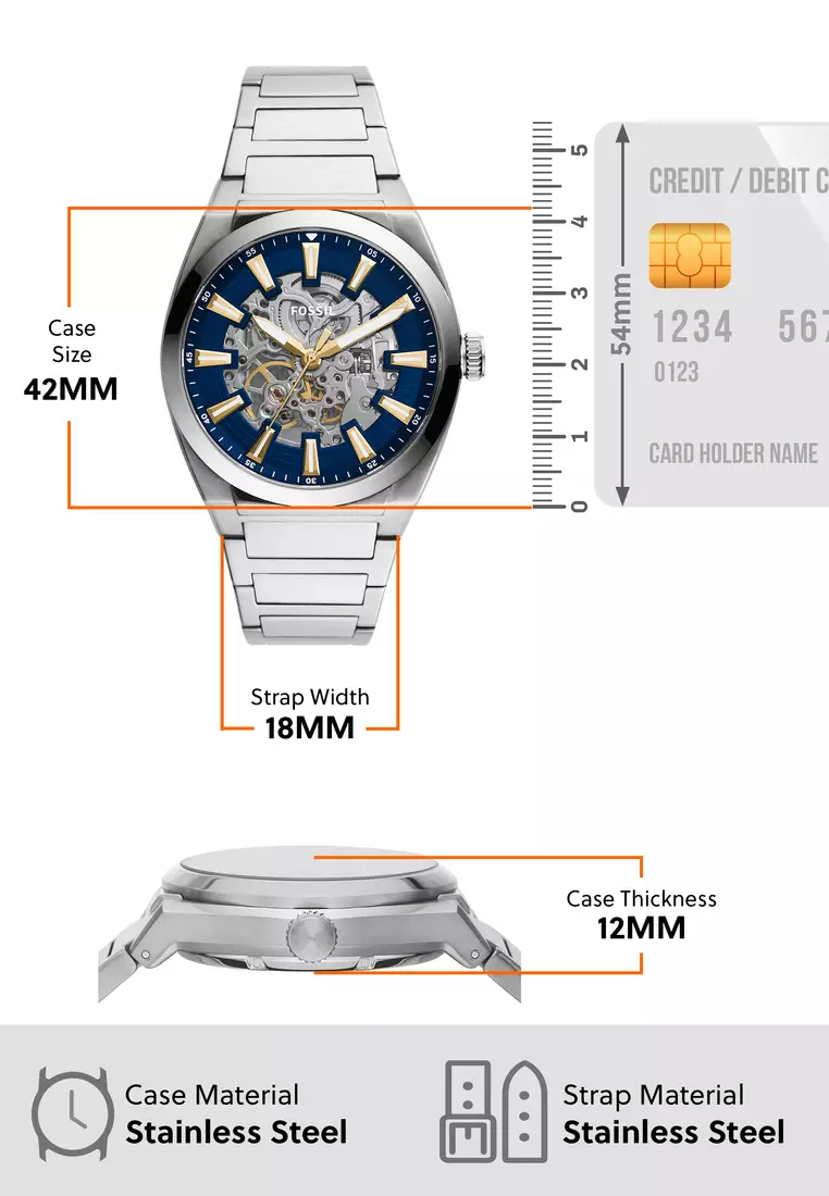 Buy Fossil Fossil Everett Silver Watch ME3220 2026 Online | ZALORA