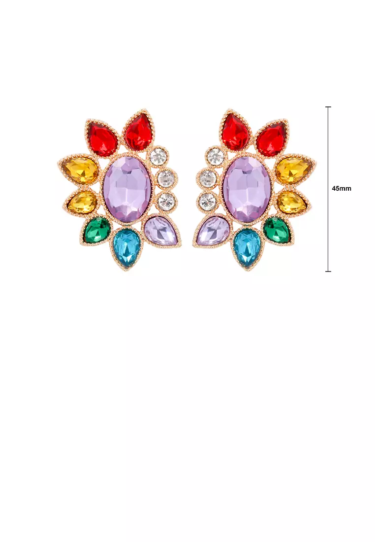 Gold coloured stud earrings sale