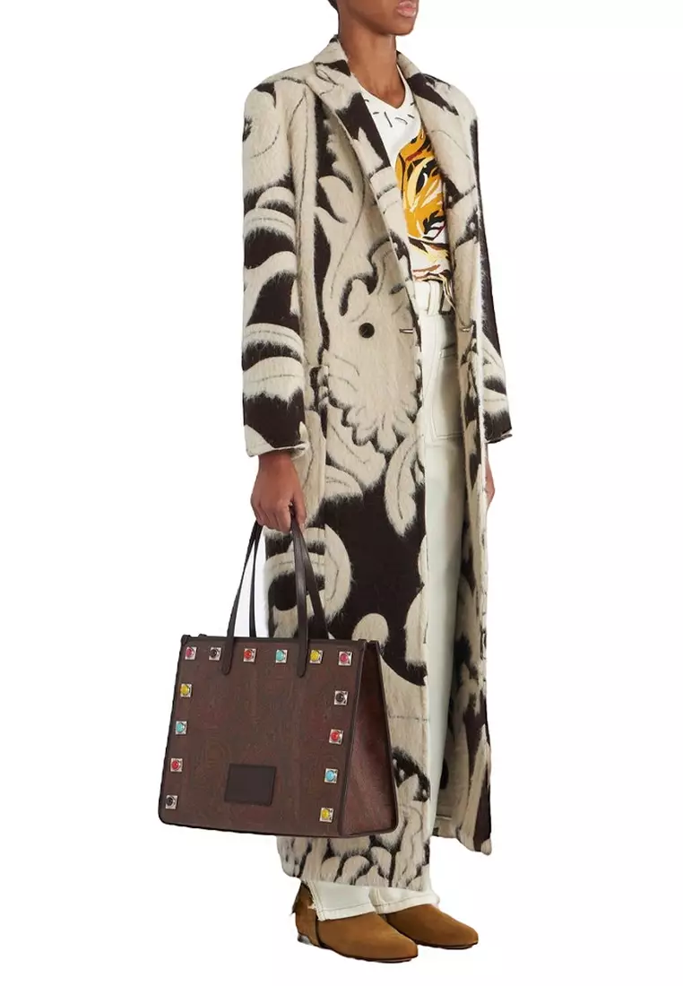 EtMEDIUM CROWN ME PAISLEY Tote Bag in Red