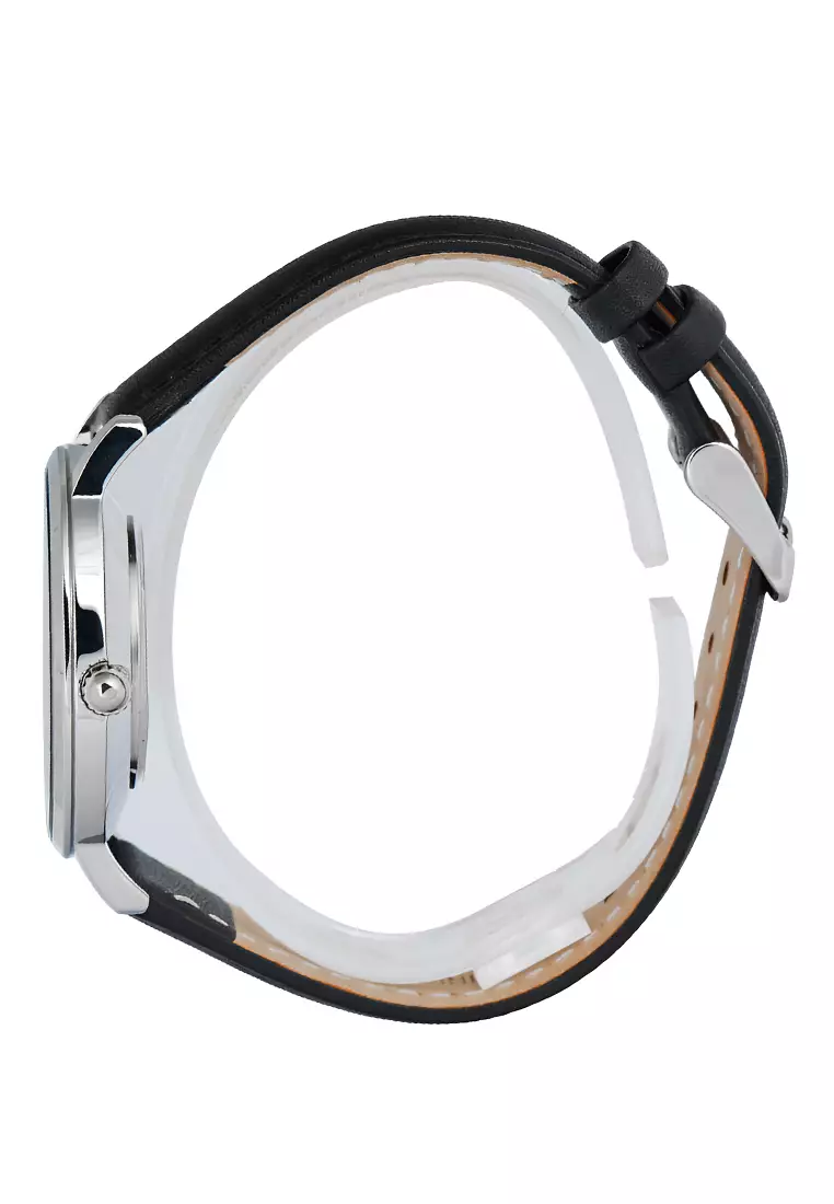 Alba AH7CD9X1 Jam Tangan Analog Wanita - Silver - Black Leather Strap