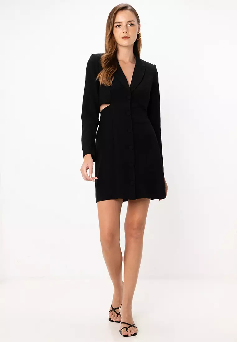 Asos black blazer dress clearance