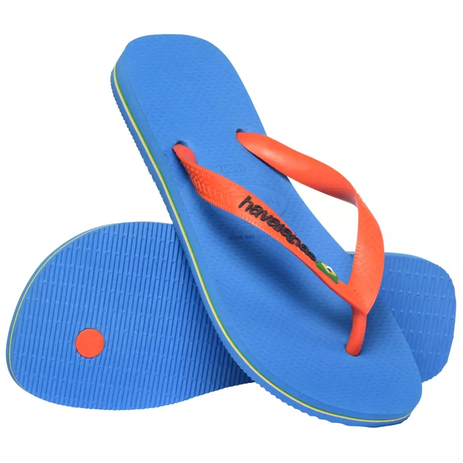 Havaianas 2609 Brasil Logo Blue/Orange - Sandal Pria