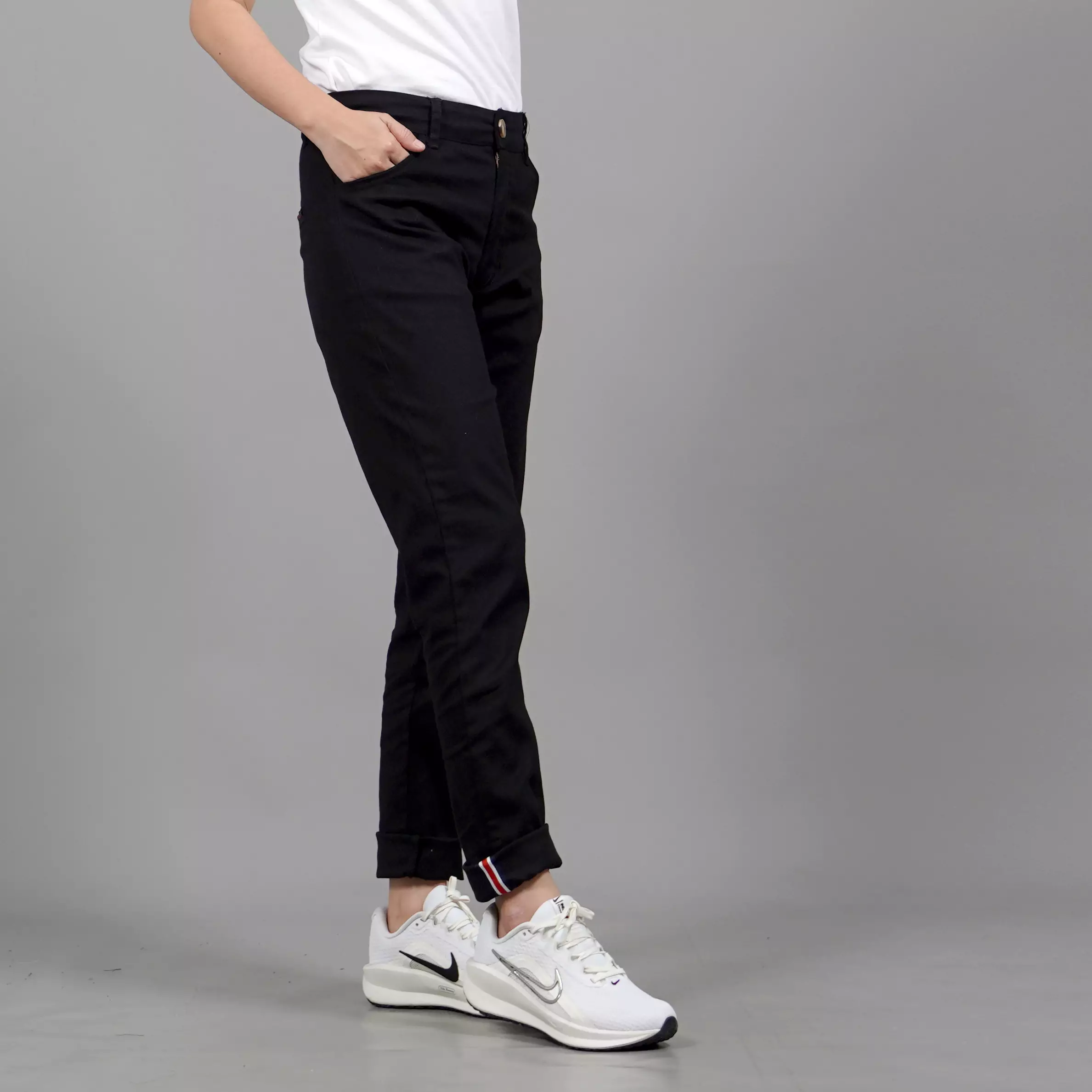  JAVIRE Celana Hitam Wanita Chino Pants Wanita Celana Panjang Chino Wanita - HITAM