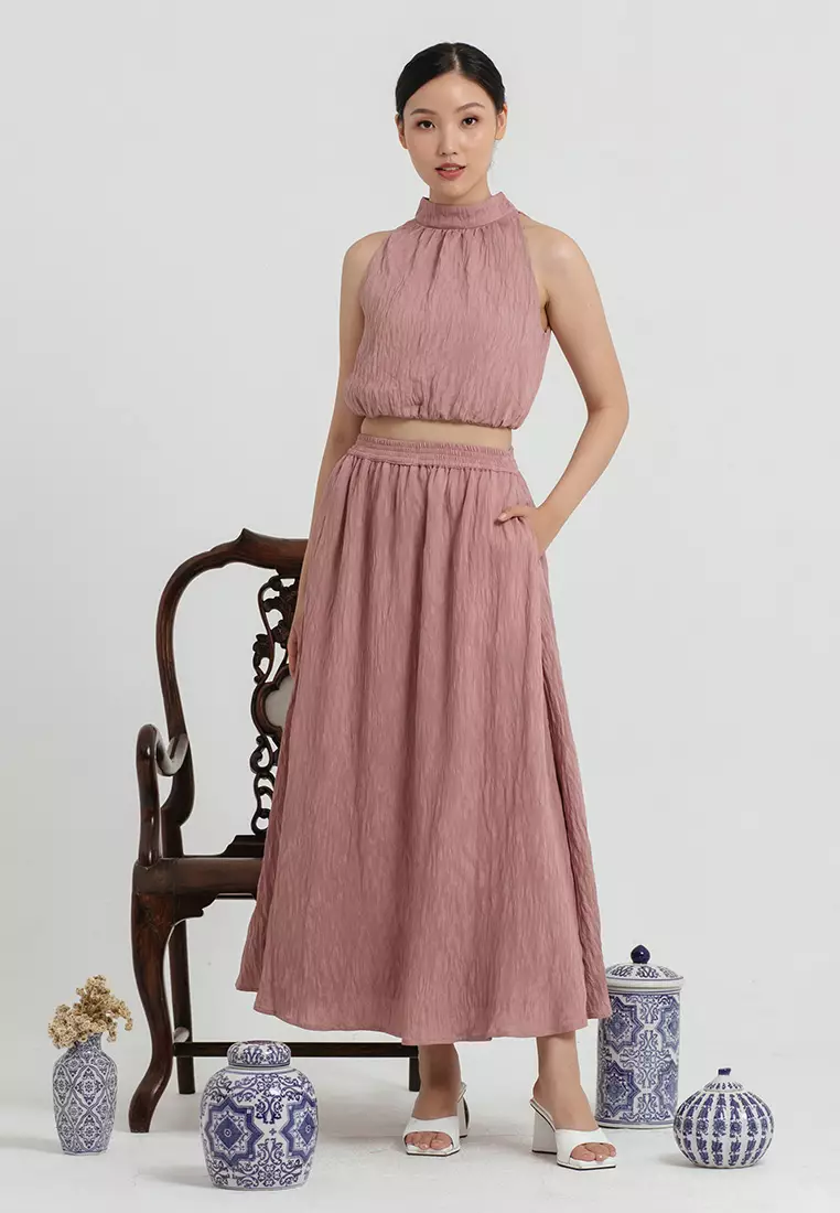 Dusty rose best sale maxi skirt