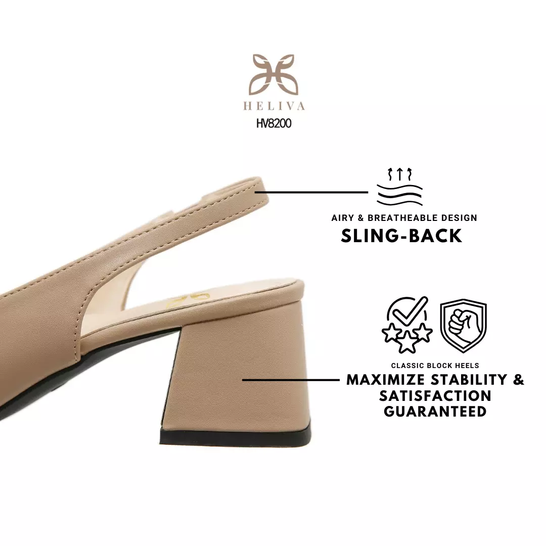 Heliva Nesya High Heels Gold Bow Accessories Sling Back Sol 6cm HV8200