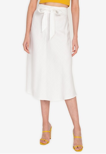 Origin by Zalora white Midi Flare Skirt made from TENCEL™ 355F2AA577747FGS_1