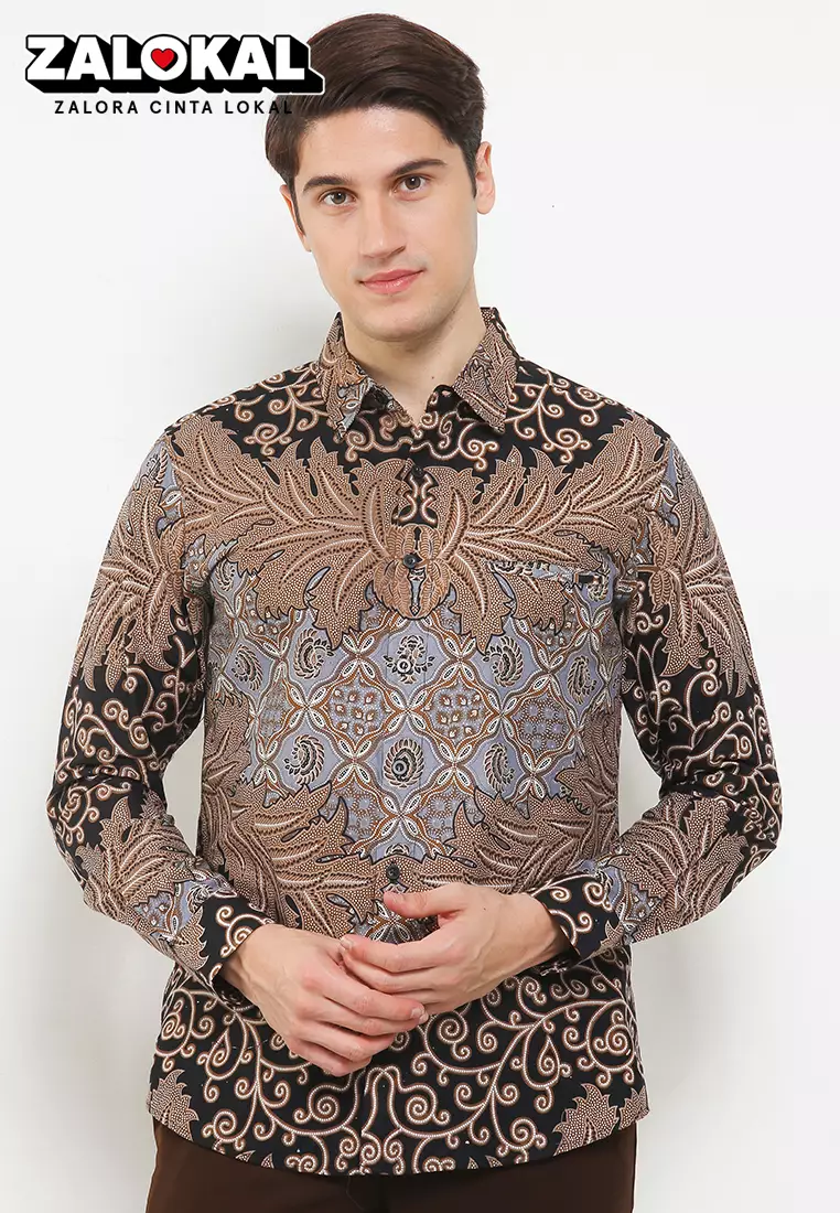 Daharyadika Kemeja Batik Premium Pria Casual Modern Lengan Panjang