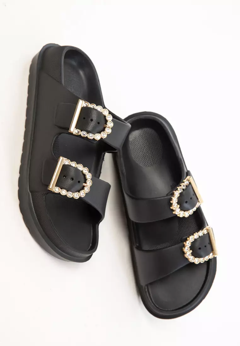 Stone Buckled Sandals