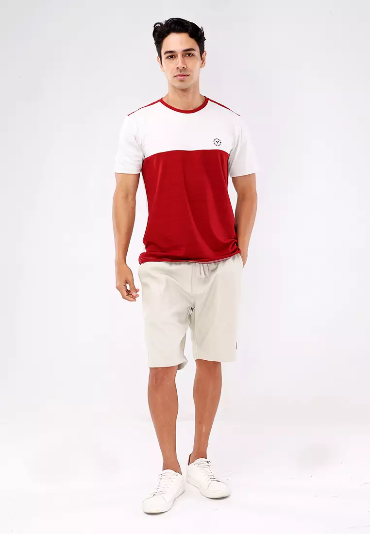 Round Neck Streaky Short Sleeves