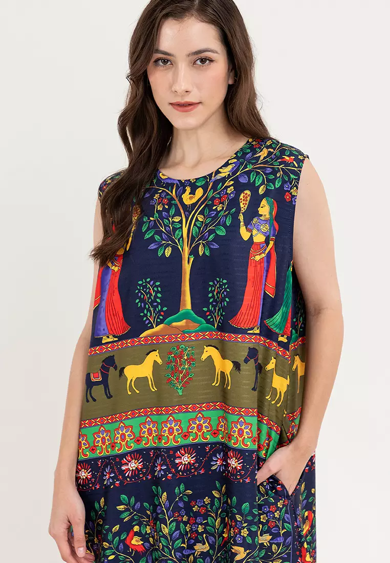 Erin Egyptian Print Dress