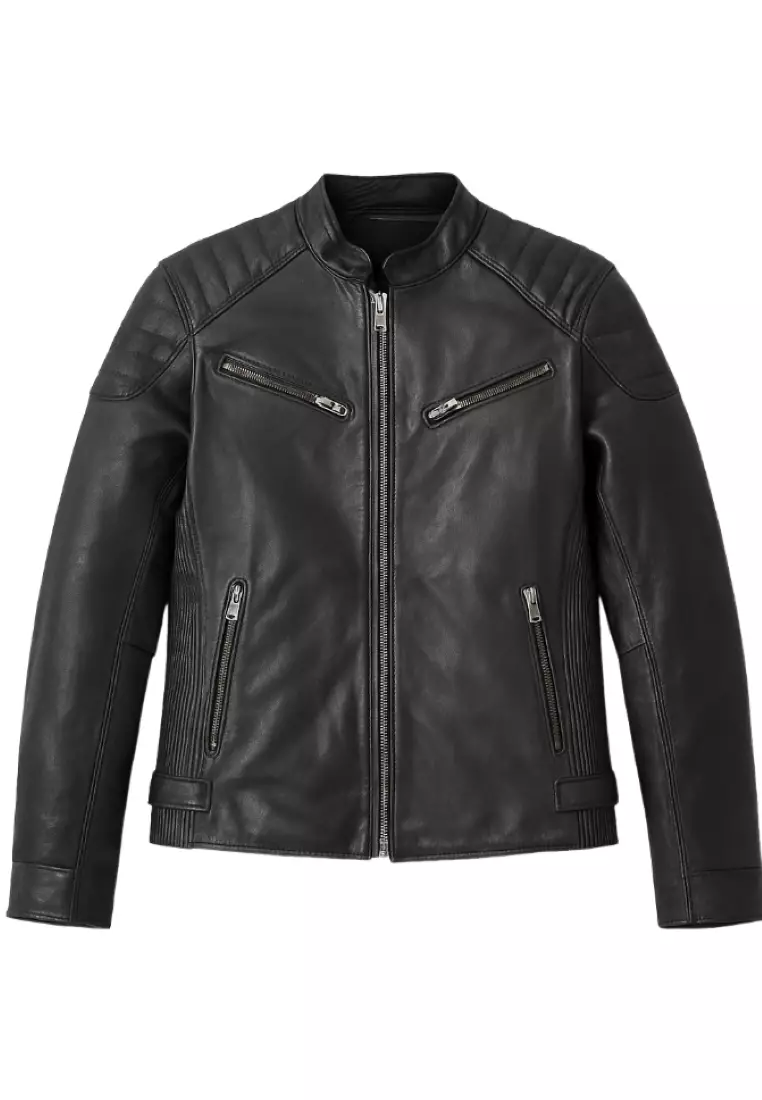 Real Leather Jacket Black- Lamb skin Jacket- Jacket for Men- Oxhide SMITH Black