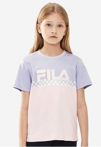 FILA pink Online Exclusive FILA KIDS FILA Logo Color Blocks Cotton T-shirt 8-16 yrs E68A0KA78428E0GS_1