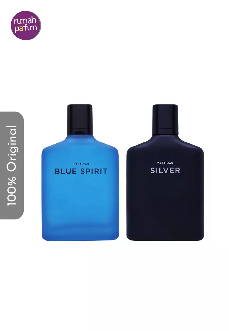 Jual ZARA Zara Man Silver & Man Blue Spirit 2x100 ML - One Size ...