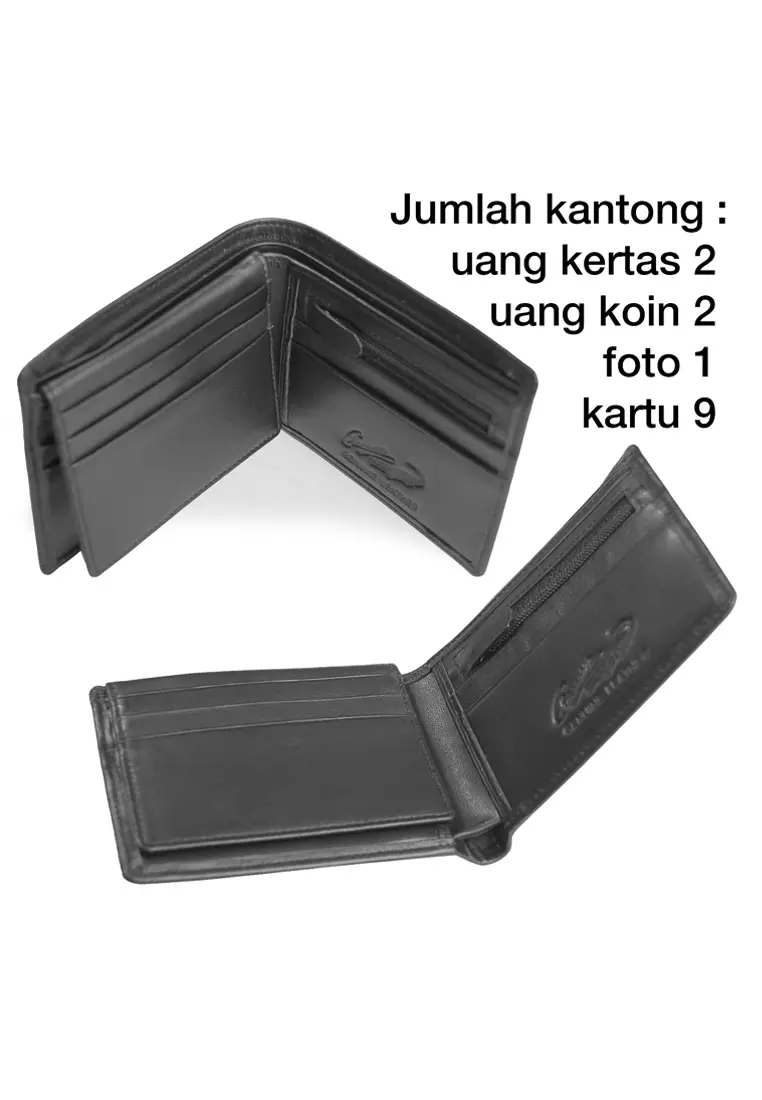 Crocodile 887BY Dompet Pria Men Wallet Leather Kulit Original - Hitam