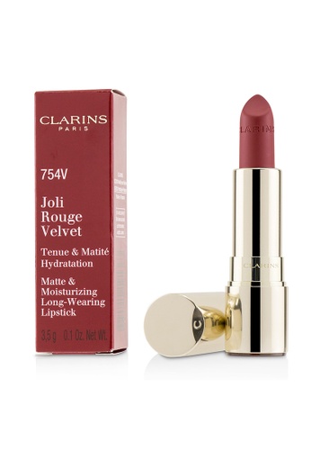 Clarins CLARINS - Joli Rouge Velvet (Matte & Moisturizing Long Wearing Lipstick) - # 754V Deep Red 3.5g/0.1oz 24FCBBE9CDD511GS_1
