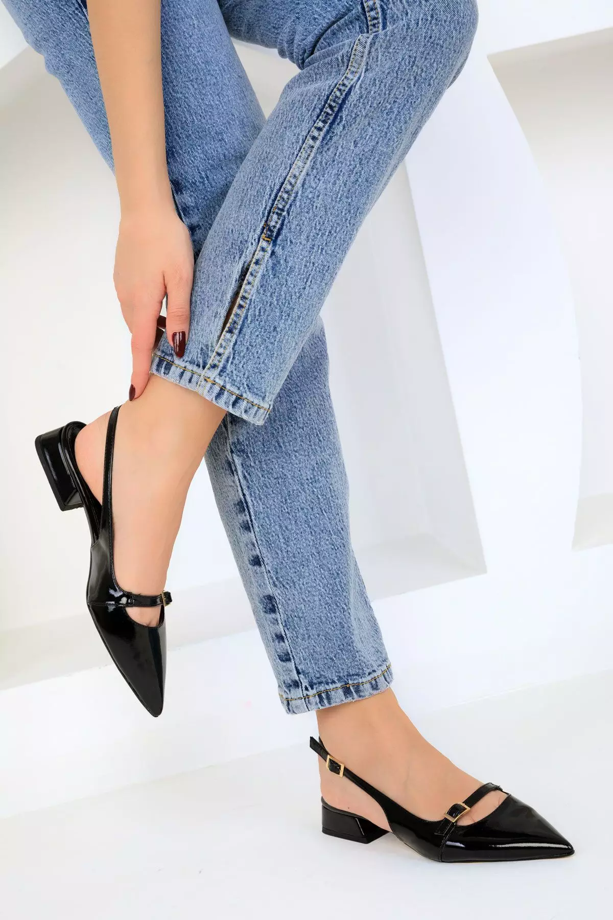 Faux Patent Leather Heels