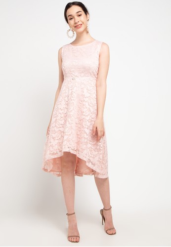 Jual Chic Simple Butterfly Lace Hi Lo Dress W Xtal 