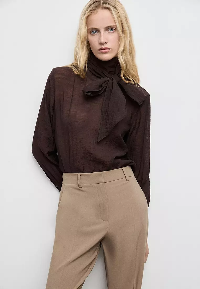 Straight Mid-Rise Trousers