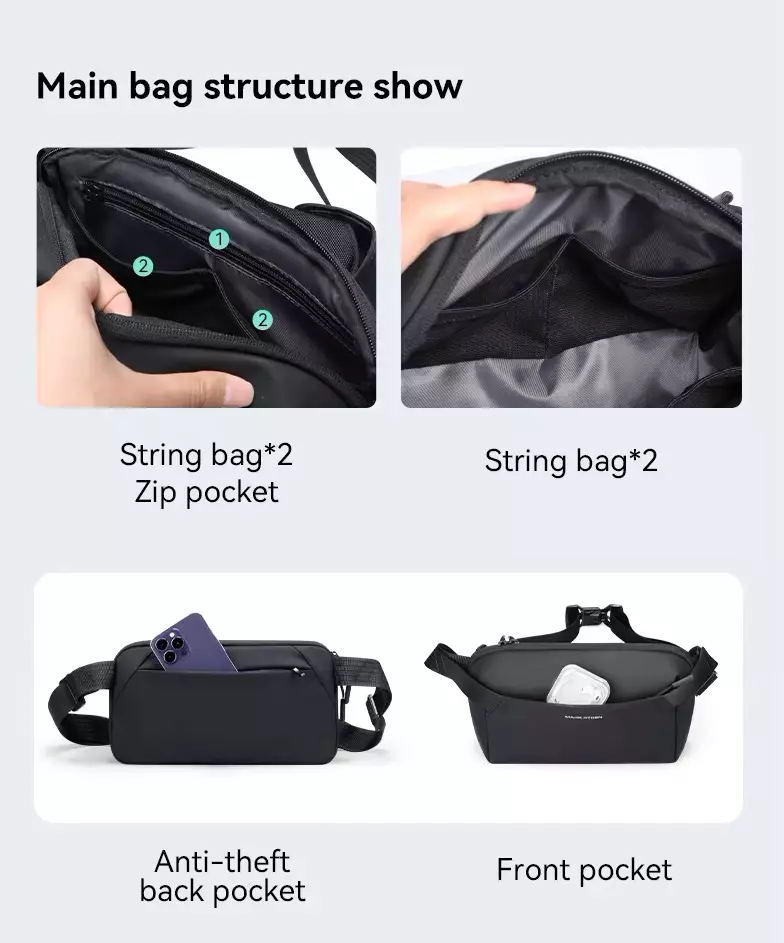 Mark Ryden Tas Selempang Pria Crossbody Sling Bag MR411 - BLACK