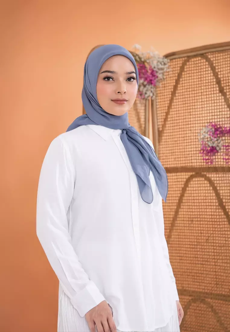 ZM Zaskia Mecca - Sana Dark Grey Hijab Kerudung Segi Empat