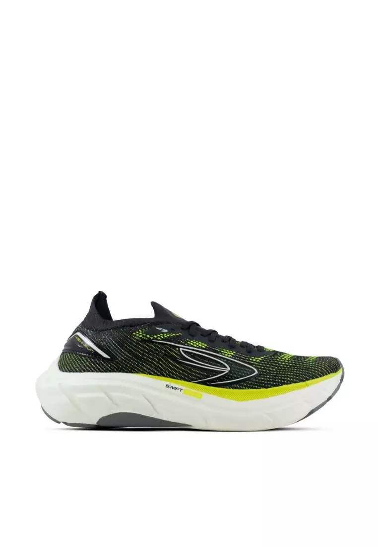 910 Nineten KISHI RUN 2.0 sepatu lari - Black/Sulphur Spring/Egret/Charcoal