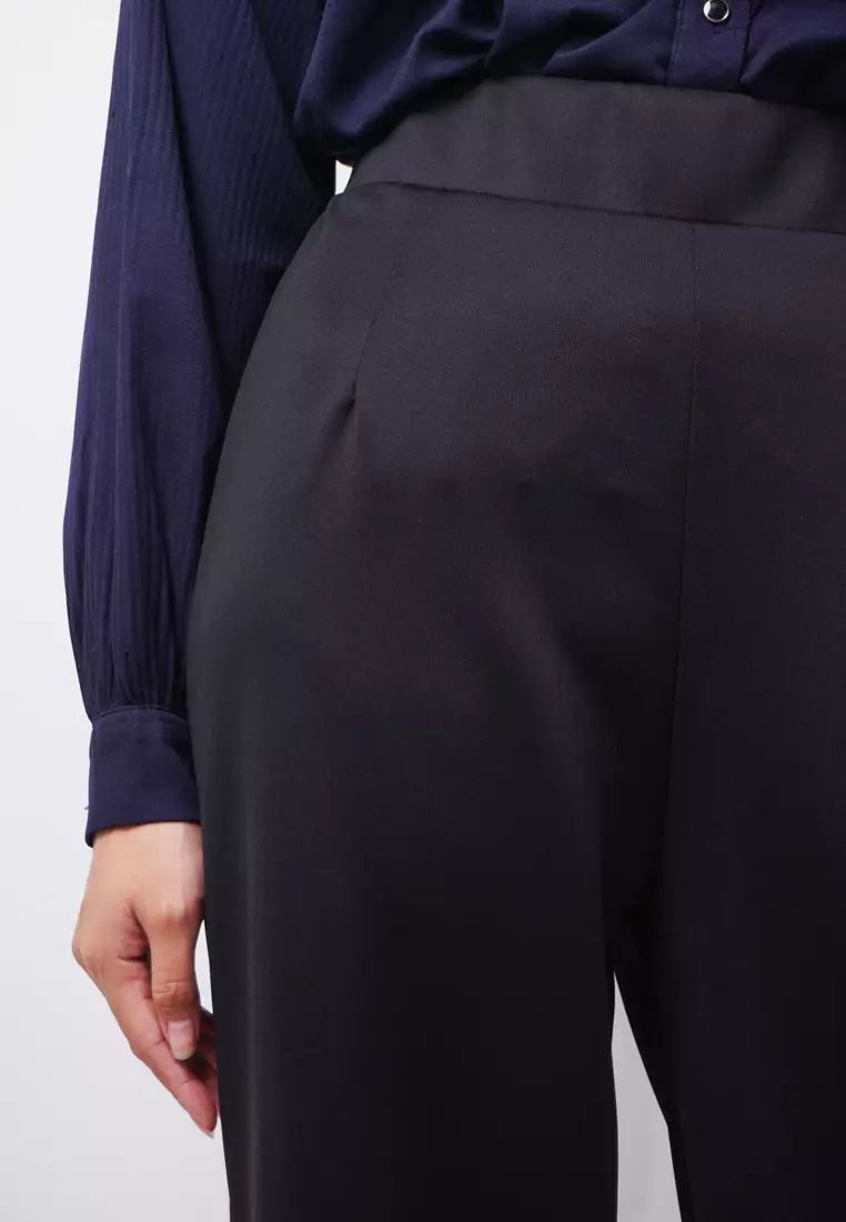 LC013 TDLA Kulot High Waist Scuba Aiko Black