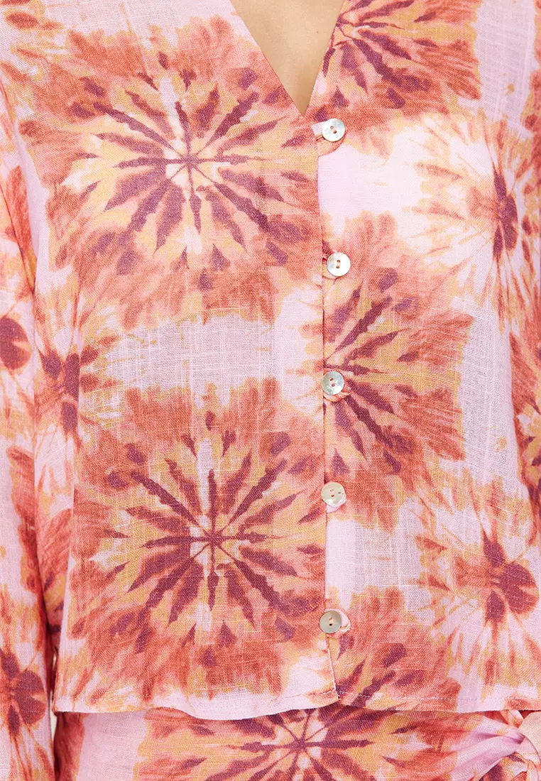 Patterned Crop Shirt