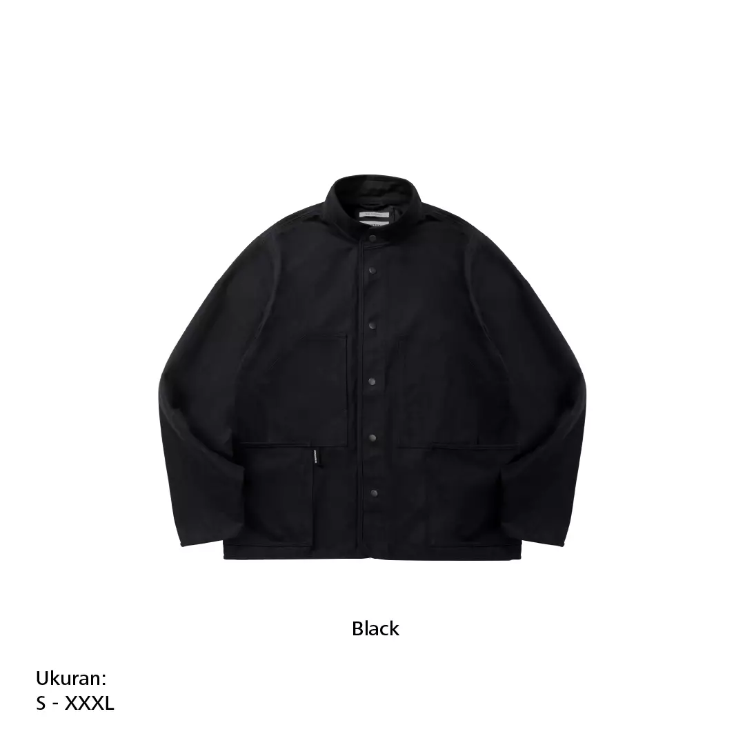 Bodypack Hoxadrine 1.0 Basic Jacket Hangout Pria Wanita Harian Jaket Praktis - Hitam